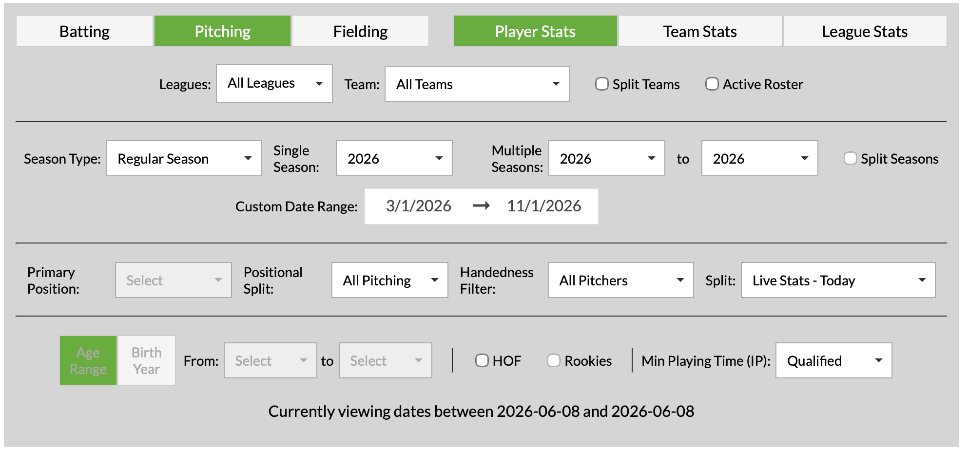 التركيز على ميزة FanGraphs: الإحصائيات المباشرة