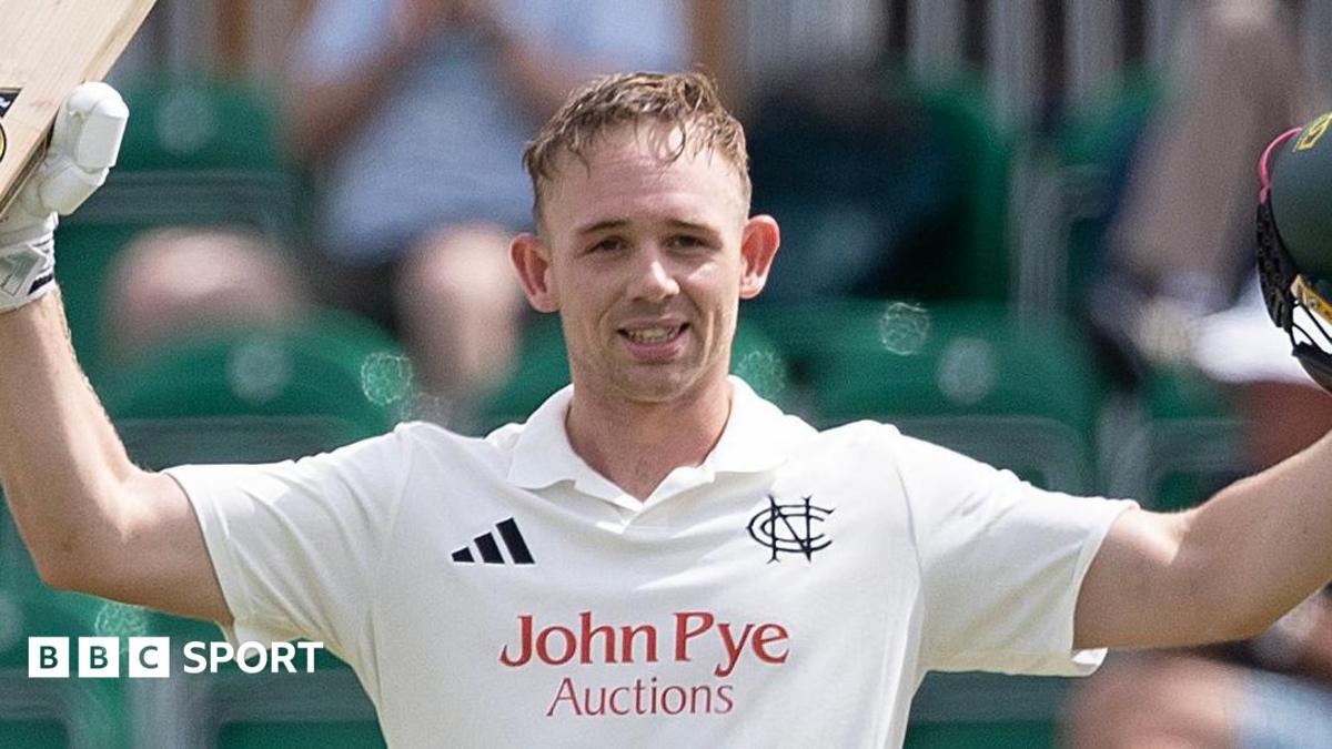Jack Haynes celebrates scoring a century